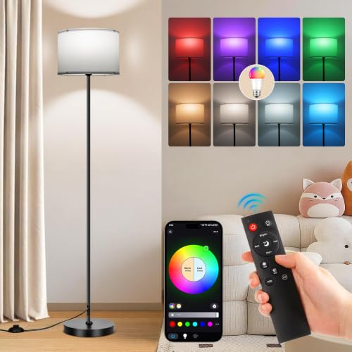FRIDEKO HOME Floor Lamp for Living Room Bedroom (White 1_Pack) - color: White 1_Pack