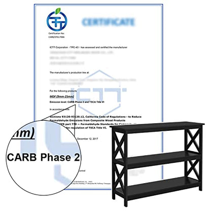 Yaheetech 42" L Black Console Table 3-Tier Narrow X-Design Storage Shelves | Sofa Table for Entryway, Hallway and Living Room, Slim 14" Depth, Powder-Coated MDF, 88 lb Top and 44 lb Shelf Capacity - color: Black
