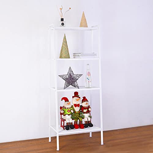 4-Shelf Modern Bookcase, Freestanding Ladder Bookshelf with Industrial Metal Frame for Living Room Bedroom Home Office (White-4 Tier) - color: White-4 Tier