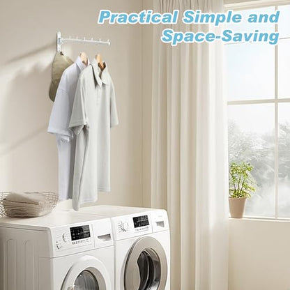 Alise Wall Mounted Clothes Drying Rack,Swivel Clothes Hanger,White,1Pcs | Space Saving Laundry Rack,Heavty Duty Stainless Steel Clothes Wall Drying Rack for Laundry Closet Bedroom/Bathroom - color: White, size: 5005J (1 Pack)