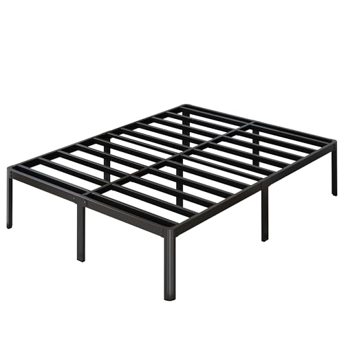 Yicensen 14 Inch Queen Bed Frame Heavy Duty Rounded Corner Legs Platform Bed Frame Queen Size, Easy Assembly, Noise Free, No Box Spring Needed, Black. - size: Queen, style: 14 Inch