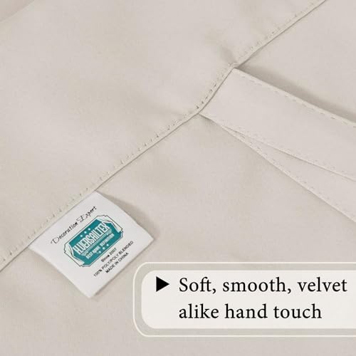 H.VERSAILTEX Blackout Tie Up Curtain Thermal Insulated Curtains Bathroom Curtain Ivory Tie Up Shade for Small Window (Rod Pocket Panel, 42 inches W x 63 inches L, Set of 1) - color: Ivory