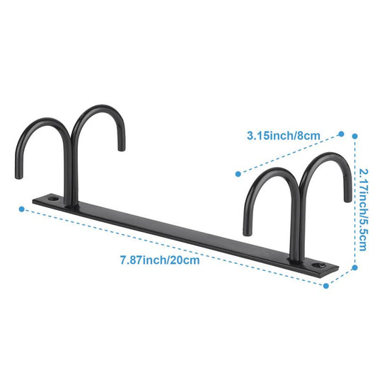 FOMANSH Mug Rack Under Cabinet - Coffee Cup Holder, 8 Mugs Hooks Under Shelf, Display Hanging Cups Drying Hook for Bar Kitchen Utensils Black - color: Black, size: 2 Pack