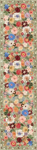 Green Floral Hallway Runner Rug 2'6"x14 for Bedroom Kitchen | Rubber Backing; Non Slip; Soft;Machine Washable; Ideal for Bathroom, Hallway, Laundry Room - color: Green, size: 2'6" x 14' (Rectangular)