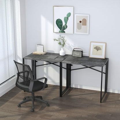 Lutown-Teen Small Folding Computer Desk 32 inch, Grey | Writing Gaming Computer Desk for Small Spaces, No Assembly Required Office Desk - color: Grey, size: 32 Inch