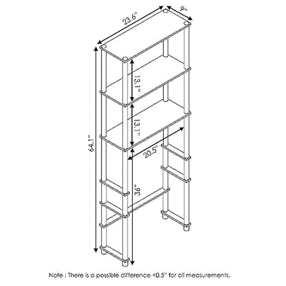 Furinno Turn-N-Tube with 3 Shelves Toilet Space Saver, French Oak Grey/Black - color: French Oak/Black, style: Basic Rack