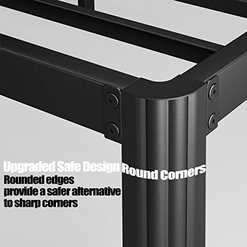 Hunlostten 16" Twin XL Heavy Duty Bed Frame No Box Spring Needed, Metal Twin XL Platform Bed Frame with Round Corners, Easy Assembly, Noise Free, Black - size: Twin XL, style: 16 Inch