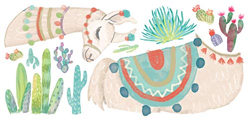 RoomMates RMK3839GM Watercolor Llama Peel and Stick Giant Wall Decals - style: Giant
