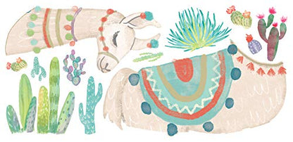 RoomMates RMK3839GM Watercolor Llama Peel and Stick Giant Wall Decals - style: Giant