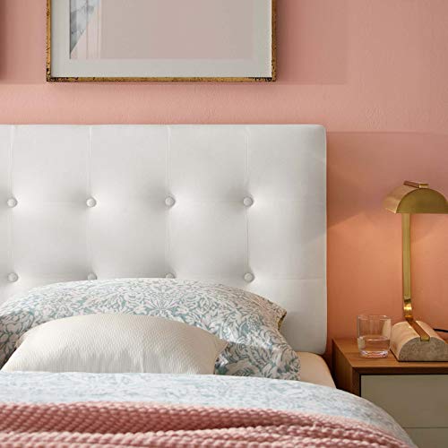 Modway Emily Queen Biscuit Tufted Performance Velvet Headboard, White - color: White, size: Queen