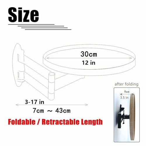 Small Round Wall-Mounted Table, Folding Retractable Coffee Table, Made of Solid Wood, Suitable for Home, Shop, Milk Tea Shop and Cake Shop - color: A