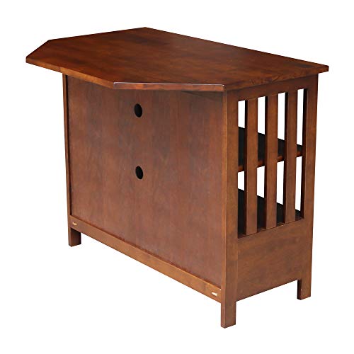Solid Wood Mission Corner Enteinment/TV Stand, Espresso - color: Espresso
