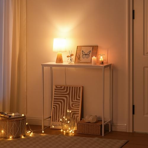 HOOBRO Narrow Console Table, 29.5" Small Entryway Table, Thin Sofa Table, Side Table, Display Table, for Hallway, Bedroom, Living Room, Foyer, White WW75XG01 - color: White