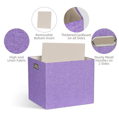 13" x 15" x 13" Linen Storage Cubes with Handles, Pack of 4 | Collapsible Fabric Bins for Home Organization, Suitable for Shelves, Closet, Wardrobe, Bedroom - size: 13 x 15 x 13 Inch