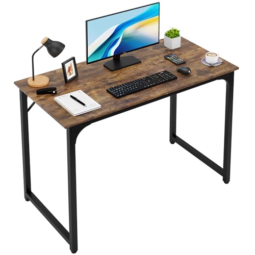 FDW 39 inches Computer Desk, Modern Simple Style Desk for Home Office, Study Student Writing Desk,Brown - color: Brown, size: 40 Inches