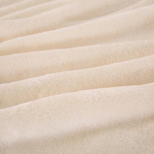 TASTHROW Creamwhite Throw Blanket 50x60 Inches | Soft Plush Cozy Fleece Flannel Throw Blanket, Lightweight Warm Throws for Bed, Couch, Bedroom and Living Room, All Seasons - color: Creamwhite, size: 50"x60"