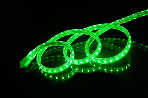 UL Listed, 13 Feet,Super Bright 3600 Lumen, Blue, Dimmable, 110-120V AC Flexible Flat LED Strip Rope Light, 240 Units 5050 SMD LEDs, Indoor Outdoor Use, Ready to use - color: Green