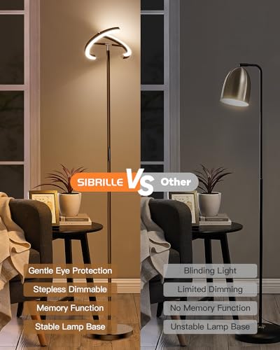 Brown Floor Lamp, Modern Stepless Dimmable Standing Lamp with Remote Control, 22W 3000-6000K LED Rotatable Floor Light Uplighter Stand up Lamp Tall Lamp for Living Room Bedroom Office - color: Brown