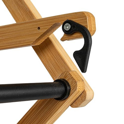 Household Essentials Bamboo Folding Clothes Drying Rack | Large Capacity, 14 Coated Metal Dowels, 28 Feet of Drying Space | Eco-Friendly, Collapsible Indoor Rack for Apartments, Homes & Dorms - color: Natural/Black
