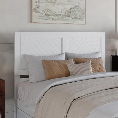 AFI, Canyon Queen Solid Wood Rustic Farmhouse Headboard, White - color: White, size: Queen (U.S. Standard)