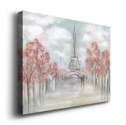 Renditions Gallery Canvas Wall Art Home Paintings & Prints Artwork Pink Romantic Blossom Modern Inspirational Love Wall Hanging Decorations for Bedroom Home Office Kitchen - 8"x12" LT10 - color: Effiel Tower in Spring, size: 12"L x 8"W