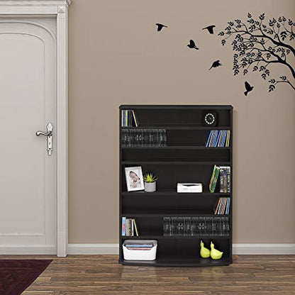 FURINNO JAYA 6-Tier Multimedia Storage Tower, Espresso - color: Espresso, size: 6-Shelf