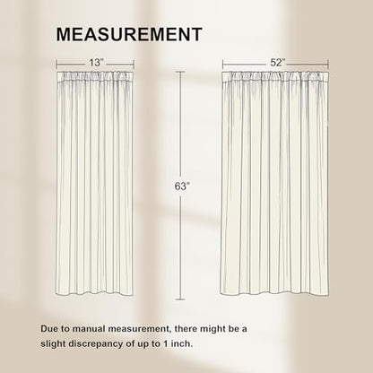NICETOWN 100% Blackout Bedroom Curtains 63 inch Length, Rod Pocket Thermal Curtains Sound Reducing Window Treatment for Living Room, Natural, W52 x L63, 2 Panels - color: Natural, size: 52"W x 63"L (Pack of 2)
