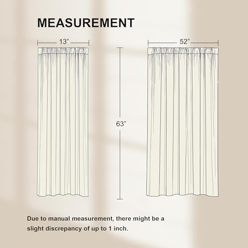 NICETOWN Greyish White 100% Blackout 63 inch Curtains for Bedroom, Rod Pocket Thermal Insulated Window Treatment Sound Reducing for Kids Room, W52 x L63, 2 Panels - color: Greyish White, size: 52"W x 63"L (Pack of 2)