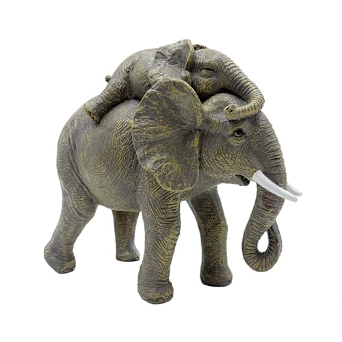 Elephant Statue for Home Decor – Symbol of Good Luck and Wisdom, Decorative Elephant Figurine for Living Room, Office or Bookshelf, Elephant Gifts for Women. - color: Gray