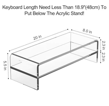 Egchi Acrylic Monitor Stand, 2 Tiers Computer Monitor Riser(20x8x5.5 Inch), Monitor Riser/Computer Stand for Home,Office,Business,PC Desk Stand for Keyboard Storage& Multi-Media Laptop Printer Screen | Computer Stand for Home,Office,Business,PC Desk Stand