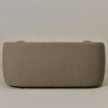 KINWELL 68" Boucle Upholstered Loveseat with 4 Toss Pillows, Teddy Brown | No Assembly Deeper 2-Seater Sherpa Couch Settee Love Seat Sofa with 3 Height Options for Small Spaces Apartment Living Room - color: Teddy Brown, size: Loveseat