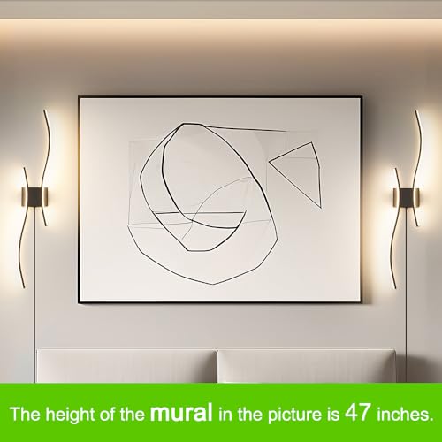 Daunton Modern Black Plug in Wall Sconces Set of 2 - Smart Dimmable LED Wall Lights with Remote, 3CCT Adjustable & Memory Function, Timer Setting - No Wiring Needed for Living Room, Bedroom, Hallway - color: Black, size: 40.5in B plug in