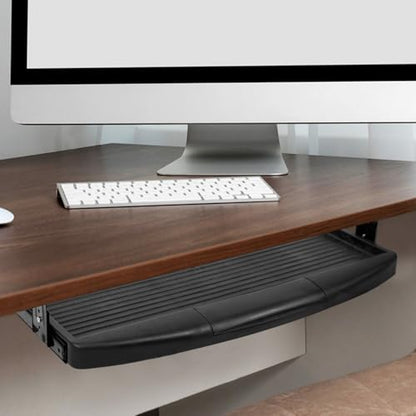SEWACC Under Desk Keyboard Tray Slide Out Platform Ergonomic Keyboard Drawer for Easy Access Durable Construction for Office and Home Use