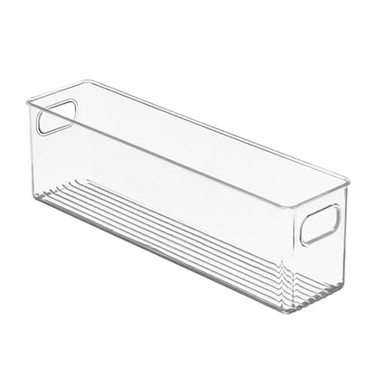 mDesign Plastic Kitchen Organizer - Storage Holder Bin with Handles for Pantry, Cupboard, Cabinet, Fridge/Freezer, Shelves, and Counter - Holds Canned Food, Snacks, Drinks, and Sauces - 8 Pack - Clear