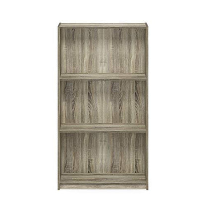 Furinno BASIC Book Shelf, 3-Tier Modern Bookshelf, Bookcase with Open Shelves, 9.3 x 21.8 x 39.5, for Living Room, Bedroom, Home Office, Sonoma Oak - color: Sonoma Oak, size: 3-Tier