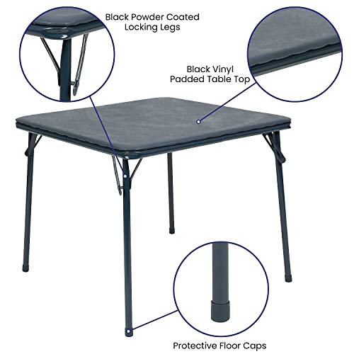 Flash Furniture Mindy Kids Navy 5 Piece Folding Table and Chair Set | Daycare and Classroom, Children's Activity Table, Portable - color: Navy, size: 5 Piece Set