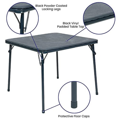 Flash Furniture Mindy Kids Navy 5 Piece Folding Table and Chair Set | Daycare and Classroom, Children's Activity Table, Portable - color: Navy, size: 5 Piece Set