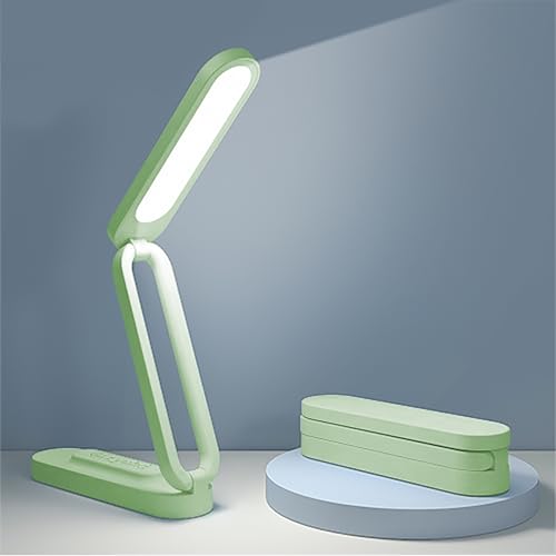 Giryuhd LED Desk Lamp for Office Home & Battery Operated Lamp Rechargeable Lamp Foldable & Portable Light, LED Desk Light Strip, 3 Brightness Dimmable Small Desk Lamp Wireless Reading Lamp - color: Green