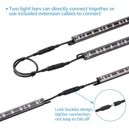 TORCHSTAR 4pcs 12 Inch LED Safe Lighting Kit, Rocker Switch, 5000K | UL Power Adapter, Input 100-240V, Linkable Gun Safe Light Bars, 600LM, for Under Cabinet Locker Closet Showcase, Daylight - color: Daylight (5000k)