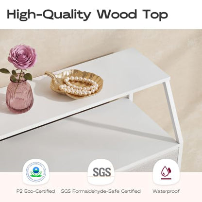 WLIVE Cream Boucle 8-Drawer Fabric Dresser Storage Tower Bedroom | Boucle fabric 8-drawer dresser with open shelves, stylish nursery dresser for baby girl room kids bedroom closet storage - color: Cream White, style: Raised Shelves