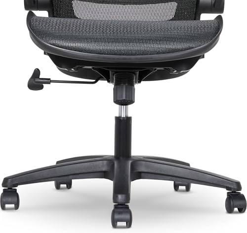 Amazon Basics Ergonomic High-Back Office Chair, Breathable Mesh, 360° Swivel, Easy to Assemble, Comfortable Flip-Up Armrests, 25.5"D x 26.25"W x 49.25"H, Black