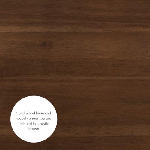 Linon Claridge Rustic Brown 42 inch Height Pub Bar Table - color: Rustic Brown, size: Bar Height