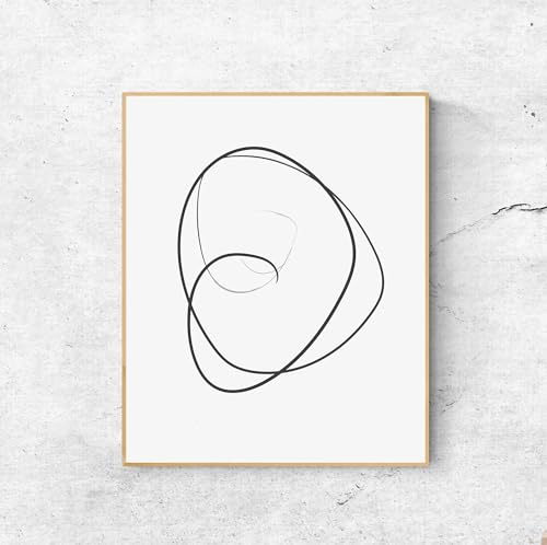 Black And White Minimalist Line Drawing, Poster Abstract Wall Art Modern Scandinavian Large Black And White Minimalist Line Drawing, Wall Decor Abstract Poster Modern,122