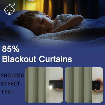 Sally Sage Green Blackout Kitchen Curtains 36 Inch Length 2 Panels Set, Half Small Window Rod Pocket Room Darkening Curtains Tiers for Kitchen Bathroom, 2 Pcs Each W40 x L36 Inch, Sage Green - color: Sage Green, size: 40"W x 36"L (Pack of 2)