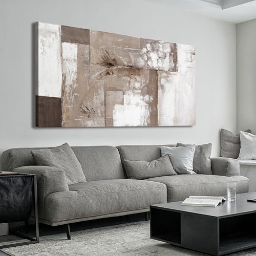Abstract Wall Art For Living Room Brown Grey And White Wall Art Abstract Canvas Art Wall Decor Paintings Background Modern Artwork Decor For Bedroom Bathroom Can Be Hung 24×48 Inch - color: grey brown, size: 48"L x 24"W