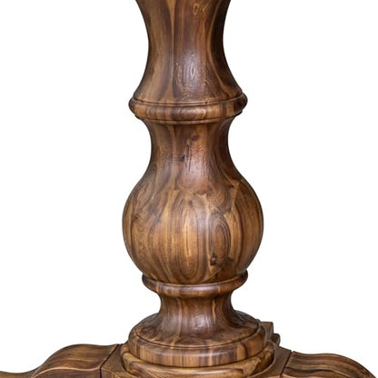 FE5-0N-TP - Kitchen Table with Acacia Wood Round Tabletop, Antique Walnut Finish - color: Antique Walnut, size: 48x48 Inch