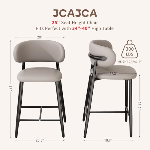 Bar Stools Set of 2 Counter Height Barstool Metal Kitchen Counter Height Bar Stool Island Chairs 26 Inch, Black/Light Grey - color: 25 Inch Light Grey/Black