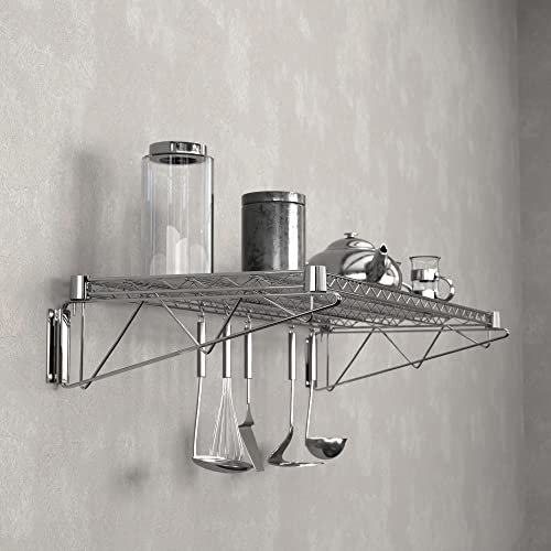 18" x 48" Chrome Wire Wall Mount Shelf - color: Chrome, size: 18" x 48"