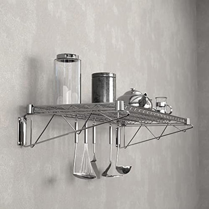 18" x 48" Chrome Wire Wall Mount Shelf - color: Chrome, size: 18" x 48"