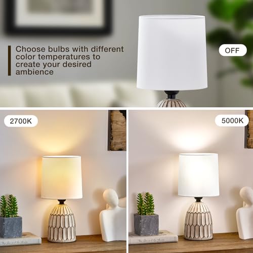 EJIAXIN Table Lamps Set of 2-13.5" Small Boho Lamp - Bedside Lamps - Farmhouse Rustic Ceramic Table Lamp for Bedroom, Living Room, Nightstand, Office, Side Desk Lamp, End Table Lamp - style: Bohemian